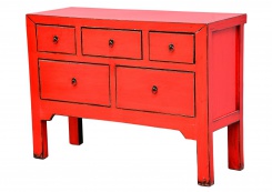 Červená komoda, 5x šuple