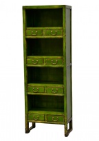 Regál zelený, 8x šuplík