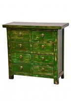 Komoda zelená, 8x šuplík