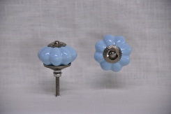 Porcelánová úchytka, modrá, průměr 40mm