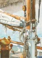 Obrázek 30x40, stěžeň, rám sv. dub - červotoč