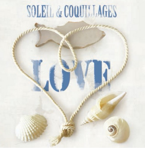 Obrázek 30x30, mořské provance VIII., rám bílý s patinou