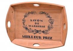 Podnos Homestead, přírodní barva s nápisem