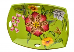 Podnos Homestead, zelený s květy