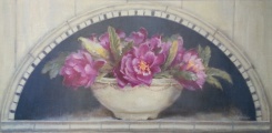Obrázek 35x70, květinová mísa II., rám sv. dub - červotoč