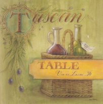 Obrázek 18x18, tuscan table, rám sv. dub - červotoč