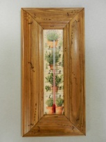 Teploměr, bylinky, rám sv. dub - červotoč