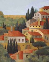 Obrázek 40x50, toskánsko, rám sv. dub - červotoč