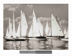 Obrázek 60x80, Larchmont - závod 1946, rám bílý s patinou