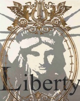 Obrázek 40x50, liberty, rám bílý s patinou