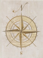 Obrázek 17x22, kompas, rám sv. dub - červotoč