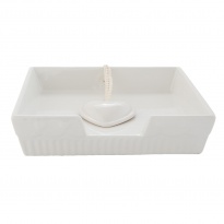 Keramický stojánek na ubrousky, srdce