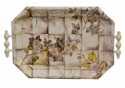 Podnos Victorian, fialový s motivy květů