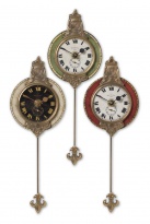 Hodiny Monarch, zelený okraj, krémový ciferník, průměr 10cm