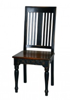 Židle Roosevelt, černá patina, hnědý sedák
