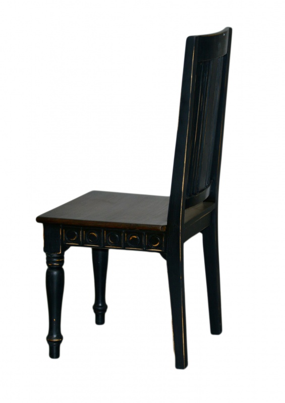 Židle Roosevelt, černá patina, hnědý sedák