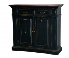 Komoda Roosevelt, černá patina, hnědá deska