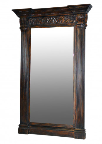 Zrcadlo Charleston, tmavě hnědá patina