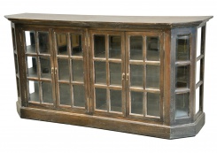 Prosklená skříňka Cape Cod, šedá patina