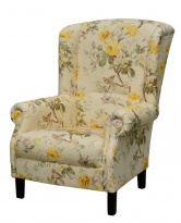 Křeslo Francis, látkový potah žlutých květů
