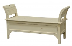 Lavice MacKenzie, úložný prostor, bílá patina