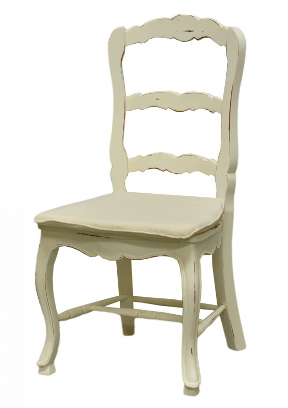 Židle Provincial, bílá patina, včetně podsedáků