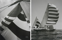 Set obrázků 17x22, plachta & loď, rám bílý s patinou