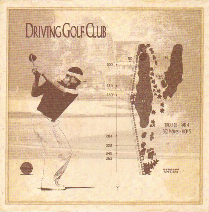 Obrázek 30x30, golf driving, rám sv. dub - červotoč