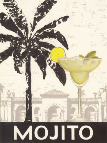 Obrázek 17x22, mojito, rám sv. dub - červotoč