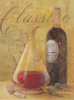 Obrázek 17x22, víno, rám sv. dub - červotoč