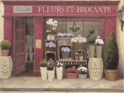 Obrázek 17x22, květinářství Brocante, rám sv. dub - červotoč