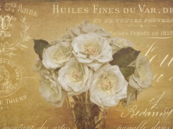 Obrázek 17x22, květiny ve zlatém IV., rám bílý s patinou