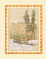Obrázek 24x30, hory, rám sv. dub - červotoč