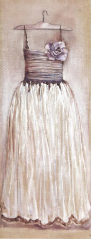 Obrázek 20x60, šaty I., rám sv. dub - červotoč