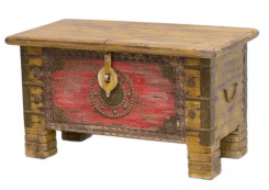 Truhla malovaná, žluto-červená