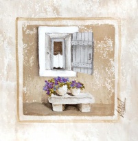 Obrázek 14x14, okno, rám sv. dub - červotoč