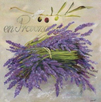 Obrázek 30x30, levandule - en provence, rám sv. dub - červotoč
