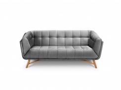 Sametová pohovka Etoile, dvojsedák, světle šedá