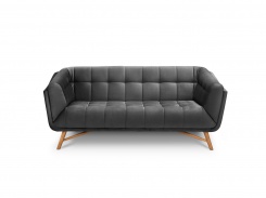 Sametová pohovka Etoile, dvojsedák, tmavě šedá