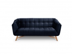 Sametová pohovka Etoile, dvojsedák, tmavě modrá