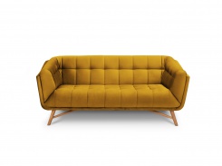 Sametová pohovka Etoile, dvojsedák, zlatá barva