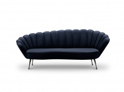 Sametová pohovka Wagram, trojsedák, námořnická modrá