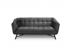 Sametová pohovka Lune, dvojsedák, tmavě šedá