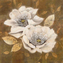 Obrázek 30x30, květy IV., rám bílý s patinou