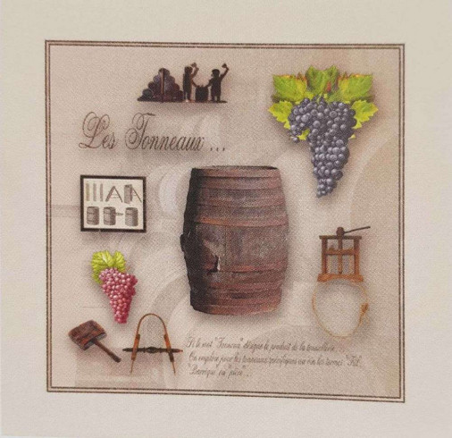 Obrázek 30x30, sud, rám sv. dub - červotoč