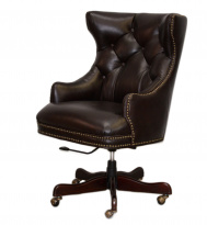 Kancelářské křeslo z kůže na kolečkách