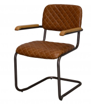 Křeslo Sonam s područkami, hnědá vintage kůže