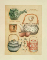 Obrázek 36x45, tea time II., rám sv. dub - červotoč