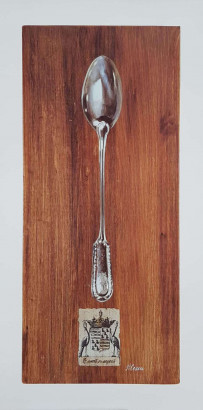 Obrázek 27x50, lžička, rám sv. dub - červotoč