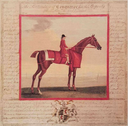 Obrázek 18x18, kůň II., rám sv. dub - červotoč